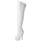 Bianco 15 cm KISS-3010 plateau suola stivali alti lunghi