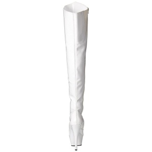 Bianco 15 cm KISS-3010 plateau suola stivali alti lunghi