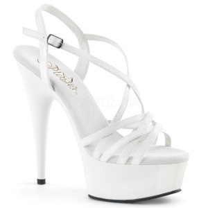 Bianco 15 cm Pleaser DELIGHT-613 Sandali Donna con Tacco