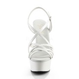 Bianco 15 cm Pleaser DELIGHT-613 Sandali Donna con Tacco