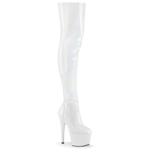 Bianco 18 cm ADORE-3000HWR Ologramma stivali overknee piattaforma exotic pole