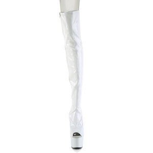 Bianco 18 cm ADORE-3011HWR Ologramma piattaforma stivali overknee spuntate