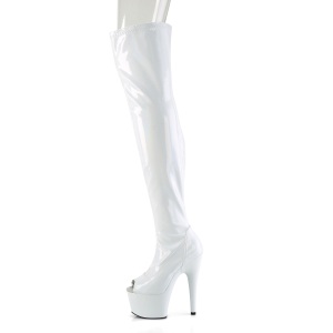 Bianco 18 cm ADORE-3011HWR Ologramma piattaforma stivali overknee spuntate