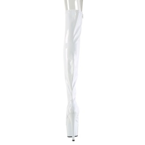 Bianco 18 cm ADORE-3011HWR Ologramma piattaforma stivali overknee spuntate