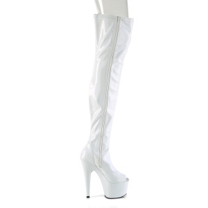 Bianco 18 cm ADORE-3011HWR Ologramma piattaforma stivali overknee spuntate