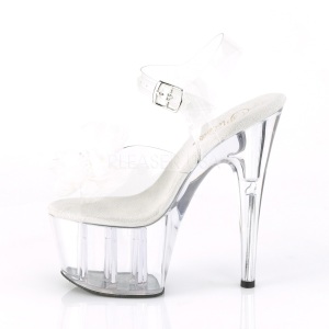 Bianco 18 cm ADORE-708BFL sandali pleaser con plateau