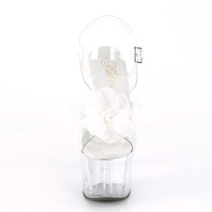 Bianco 18 cm ADORE-708BFL sandali pleaser con plateau