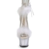 Bianco 18 cm ADORE-724F sandalo tacco alto con piume exotic pole