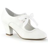 Bianco 6,5 cm WIGGLE-32 retro vintage scarpe décolleté maryjane tacco spesso