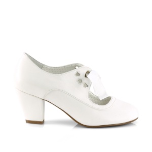 Bianco 6,5 cm WIGGLE-32 retro vintage scarpe dcollet maryjane tacco spesso