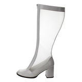 Bianco 7,5 cm GOGO-307 stivali da rete donna con tacco altissime