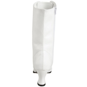 Bianco 7 cm VICTORIAN-120 Stivaletti Stringati Tacco Alto Donna