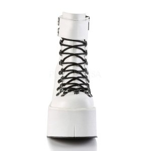Bianco Ecopelle 11,5 cm KERA-21 stivaletti lolita con tacco zeppa