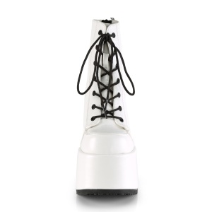 Bianco Ecopelle 13 cm DemoniaCult CAMEL-203 chunky stivaletti gotico