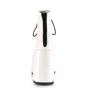 Bianco Ecopelle 13 cm DemoniaCult CAMEL-203 chunky stivaletti gotico