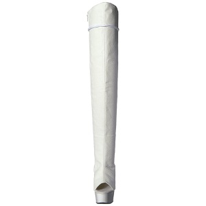 Bianco Ecopelle 15 cm DELIGHT-3019 plateau suola stivali alti lunghi con tacco