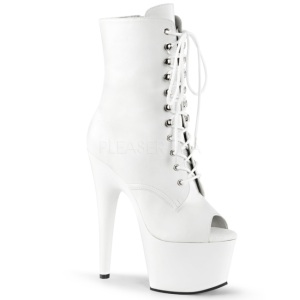 Bianco Ecopelle 18 cm ADORE-1021 stivaletti con plateau suola donna