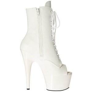Bianco Ecopelle 18 cm ADORE-1021 stivaletti con plateau suola donna