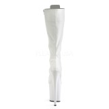 Bianco Ecopelle 20 cm FLAMINGO-2023 stivali donna con lacci e plateau alto