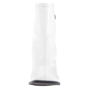 Bianco Ecopelle 7,5 cm GOGO-150 stivaletti alti con tacco spesso stretch