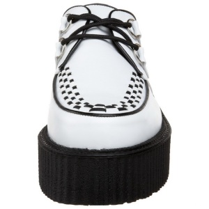 Bianco Ecopelle V-CREEPER-502 Scarpe Creepers da Uomo Plateau