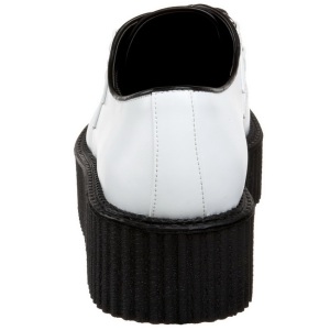 Bianco Ecopelle V-CREEPER-502 Scarpe Creepers da Uomo Plateau