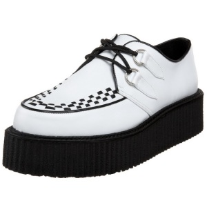 Bianco Ecopelle V-CREEPER-502 Scarpe Creepers da Uomo Plateau