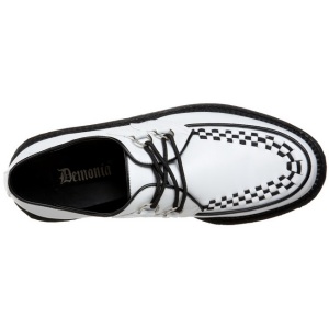 Bianco Ecopelle V-CREEPER-502 Scarpe Creepers da Uomo Plateau