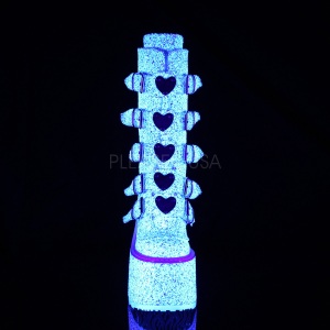 Bianco Glitter 14 cm SWING-230G stivali cyberpunk con plateau