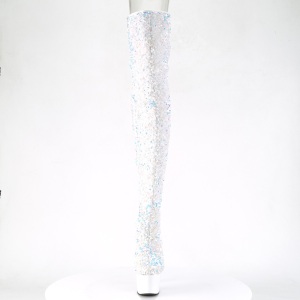 Bianco Lustrini 20 cm ADORE-3020 stivali overknee piattaforma exotic pole