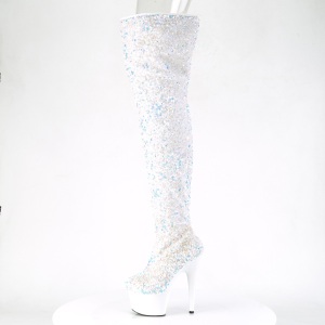 Bianco Lustrini 20 cm ADORE-3020 stivali overknee piattaforma exotic pole
