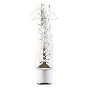 Bianco Matto 18 cm ADORE-1016 Plateau Stivaletti Donna Open Toe