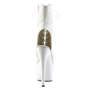 Bianco Matto 18 cm ADORE-1016 Plateau Stivaletti Donna Open Toe