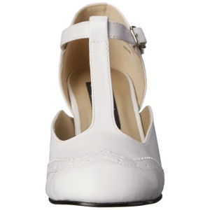 Bianco Matto 7,5 cm retro vintage FLAPPER-26 scarpe dcollet con tacchi bassi