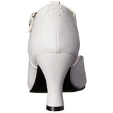 Bianco Matto 7,5 cm retro vintage FLAPPER-26 scarpe décolleté con tacchi bassi