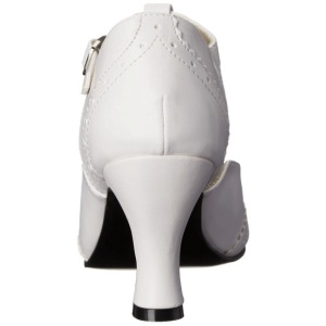 Bianco Matto 7,5 cm retro vintage FLAPPER-26 scarpe dcollet con tacchi bassi