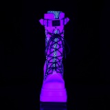 Bianco Neon 11,5 cm SHAKER-70 stivali cyberpunk con plateau
