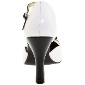 Bianco Scamosciata 10 cm SMITTEN-10 Rockabilly scarpe dcollet con tacchi bassi