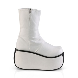 Bianco Scamosciati 9 cm VIOLET-100 stivaletti demoniacult con plateau