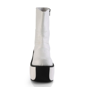 Bianco Scamosciati 9 cm VIOLET-100 stivaletti demoniacult con plateau