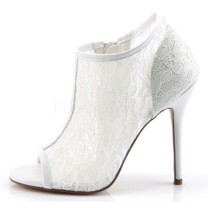 Bianco Tessuto 13 cm AMUSE-56 Scarpe Dcollet da Sera