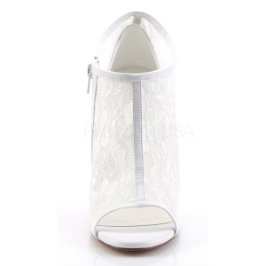 Bianco Tessuto 13 cm AMUSE-56 Scarpe Dcollet da Sera