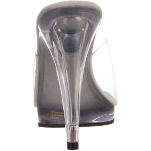 Bianco Trasparente 12 cm FLAIR-401 Scarpe Zoccoli da Uomo