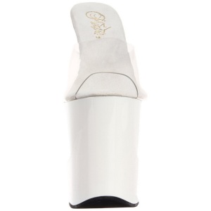 Bianco Trasparente 20 cm FLAMINGO-801 Pantofole Tacco Alto Donna