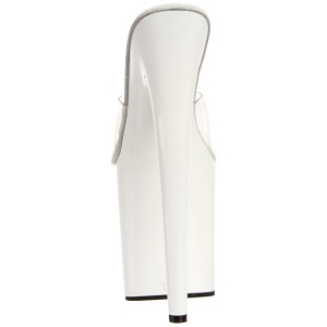 Bianco Trasparente 20 cm FLAMINGO-801 Pantofole Tacco Alto Donna