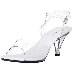 Bianco Trasparente 8 cm Pleaser BELLE-308 Tacchi Alti a Spillo