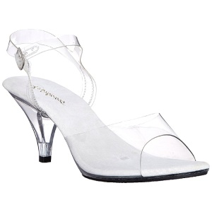 Bianco Trasparente 8 cm Pleaser BELLE-308 Tacchi Alti a Spillo