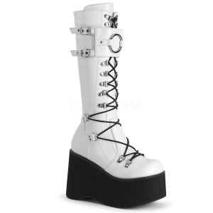 Bianco Vegano 11,5 cm DemoniaCult KERA-200 stivali plateau gotico