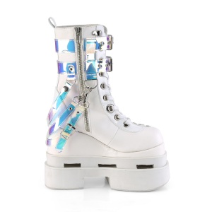 Bianco Vegano 12,5 cm ETERNAL-115 demoniacult stivaletti zeppa altissima