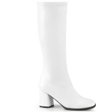 Bianco Vegano 7,5 cm GOGO-300-2 stivali con tacco largo